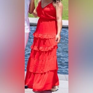Flying Tomato Red ruffled layered 💃🏽Dress